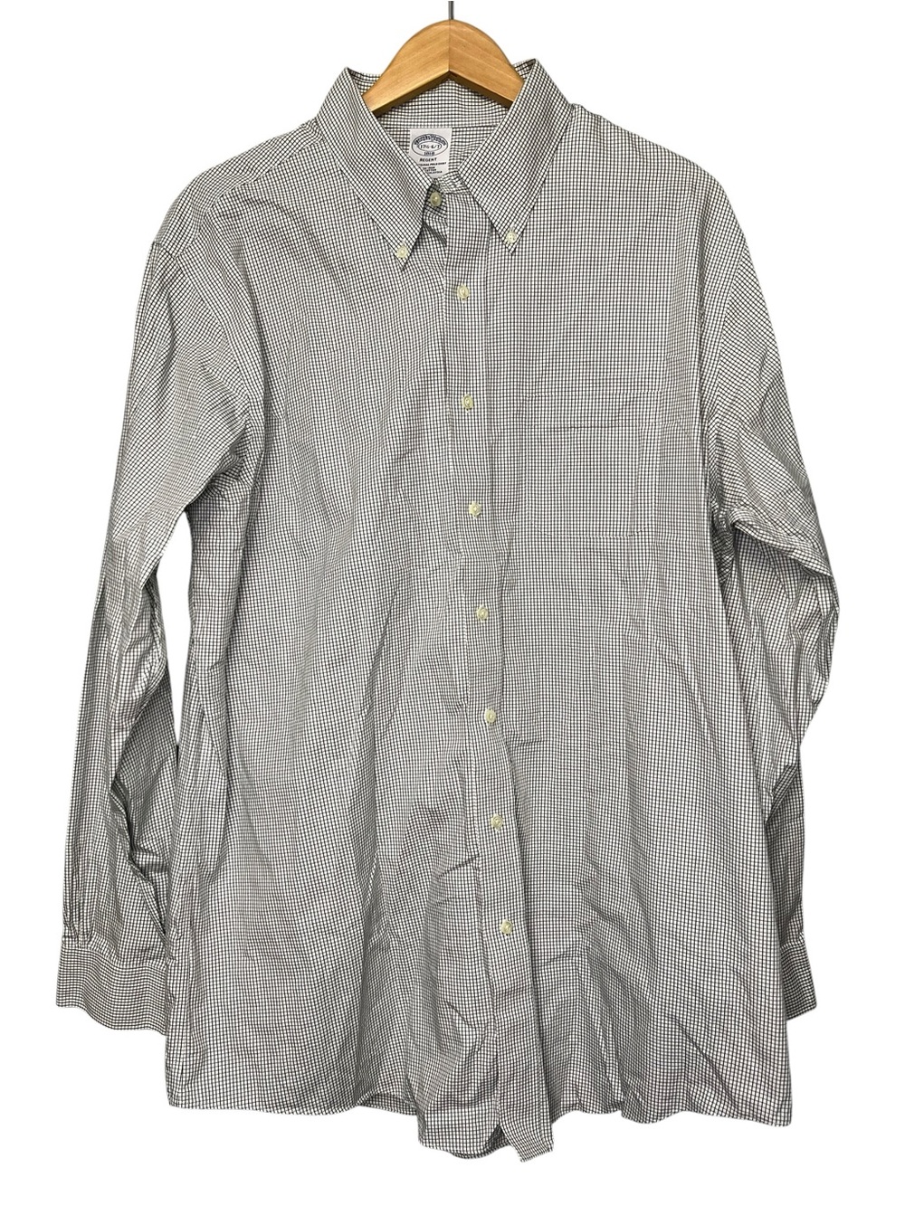 Brooks Brothers Black and White Mini Check Button-Down Shirt